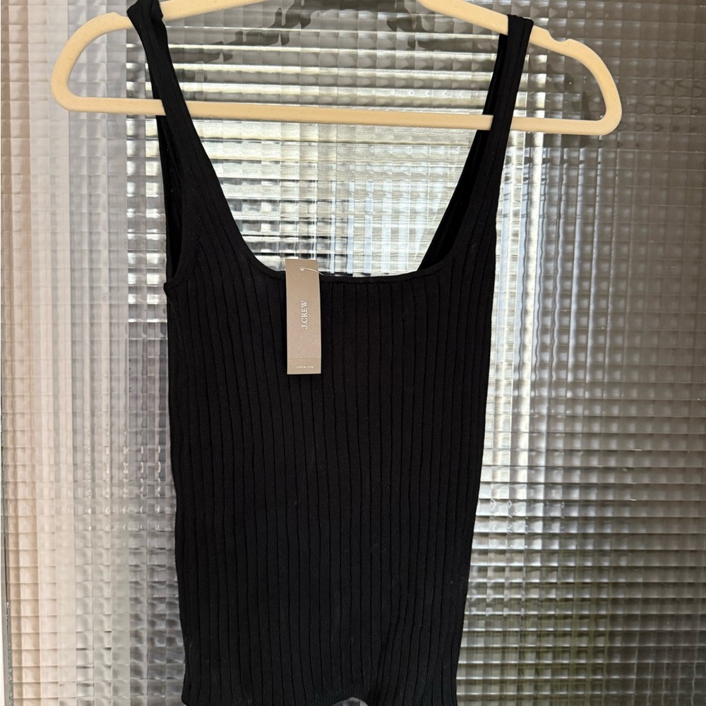 J. Crew Black Ribbed Sleeveless Top